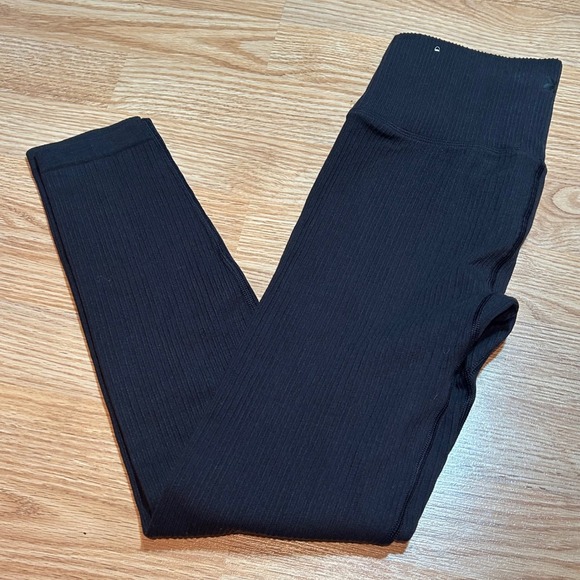 all in motion Pants - All In Motion Womens Ribbed Seamless High Rise Leggings Black‎ Size M Activewear